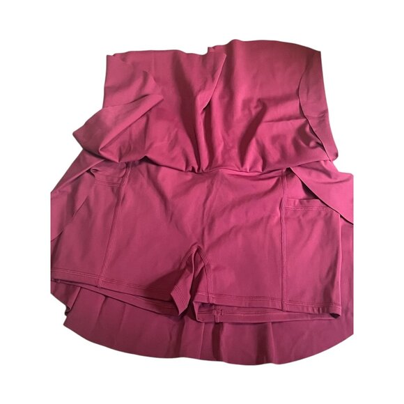 Halara Everyday Cloudful Air 2in1 Crossover Waist Skirt Sz XS Cranberry Red with - Picture 6 of 12